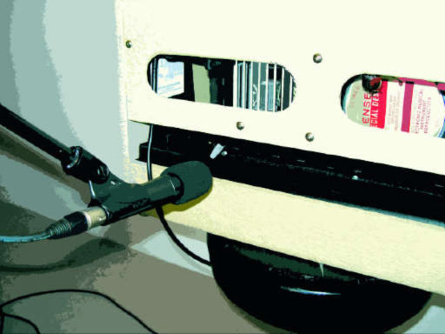 Recording electric guitar Record the back of the amp for a bit of warmth.